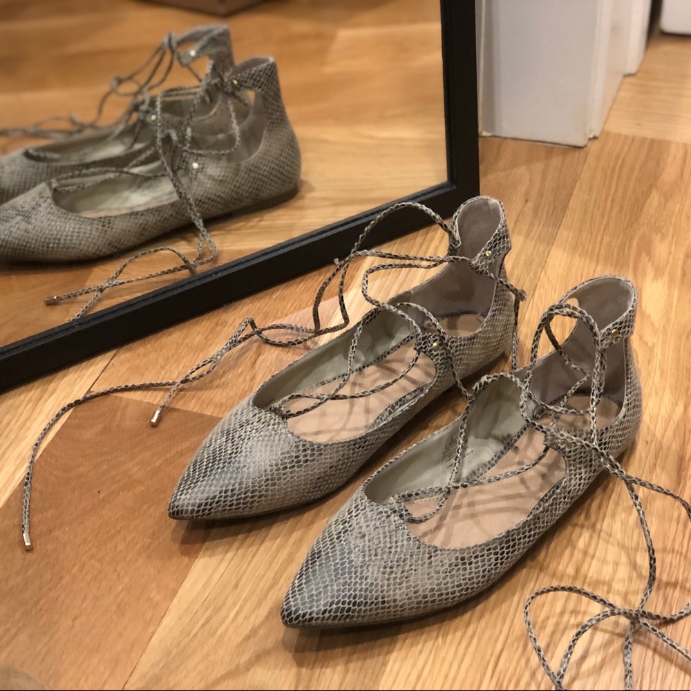Snake print flats